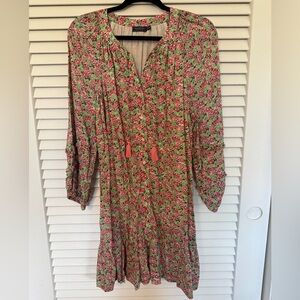 Vineyard Vines Pink and Green Floral Dress